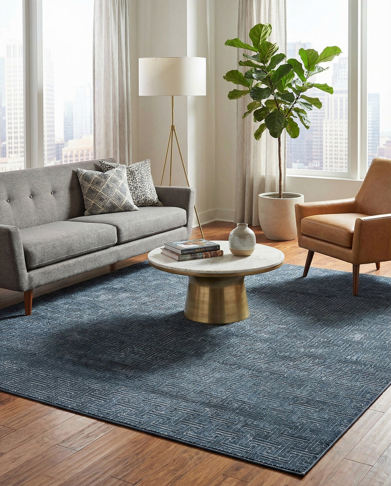 Metro Heights Collection Area Rug -  Hamilton Square Navy Blue  lifestyle 89