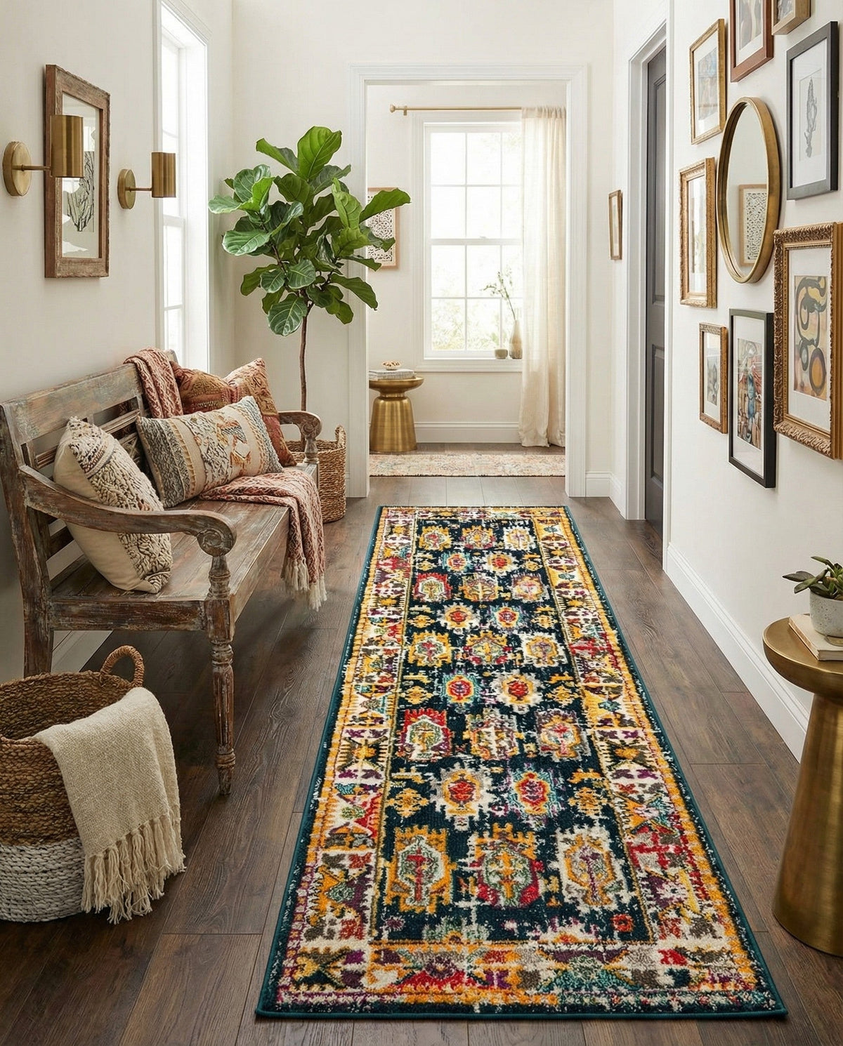 Brighton Terrace Collection Area Rug -  Portslade Runner Navy Blue  lifestyle 134