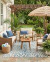 Savannah Escape Collection Area Rug - Serengeti Rectangle Teal  lifestyle 24
