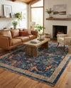 Seville Stripes Collection Area Rug -  Malaga (Navy Blue) Rectangle Navy Blue  lifestyle 7