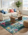 Sorrento Shores Collection Area Rug - Positano Rectangle Navy Blue  lifestyle 34