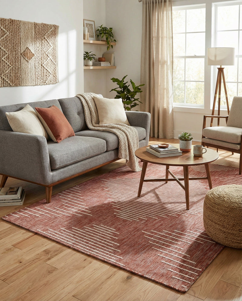Urban Terrace Collection Area Rug -  Chelsea (Rust Red) Rectangle Rust Red  lifestyle 22