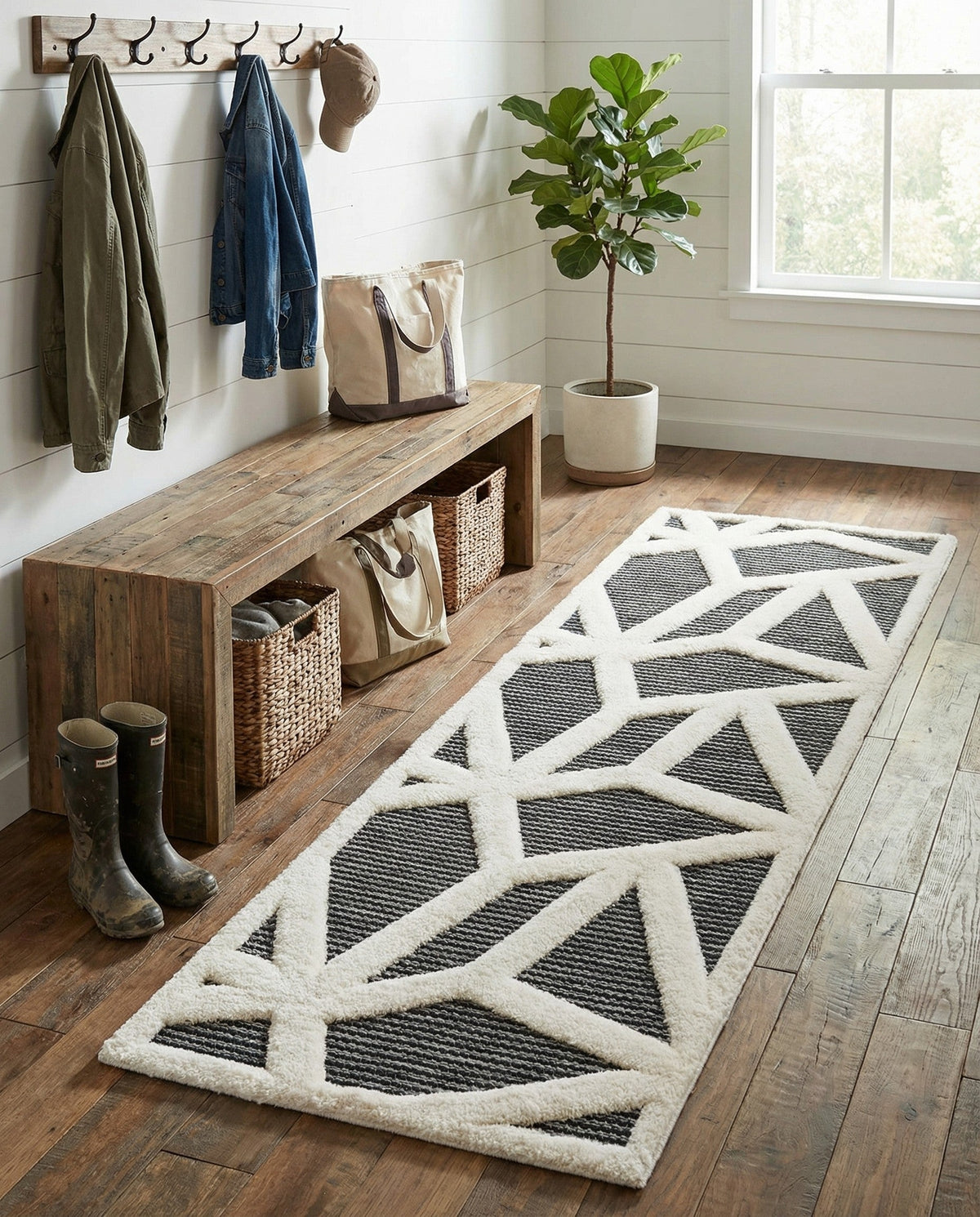 Monochrome Collection Area Rug -  Onyx Runner Gray  lifestyle 131