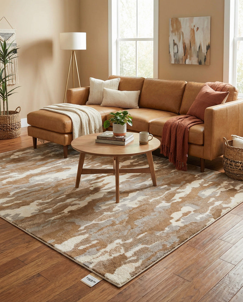 Sienna Collection Area Rug -  Veneto Rectangle Caramel and Ivory  lifestyle 46