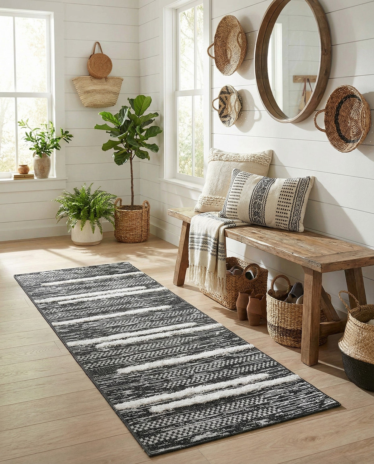 Cathedral Elegance Collection Area Rug - Chapel Runner Black  lifestyle 160