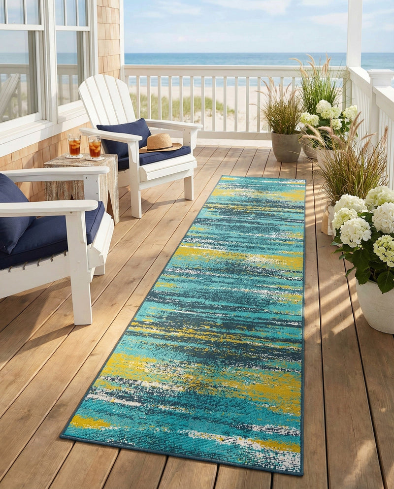 Seaside Haven Rugs Collection Area Rug -  Sandbar Runner Multi.Blue  lifestyle 64
