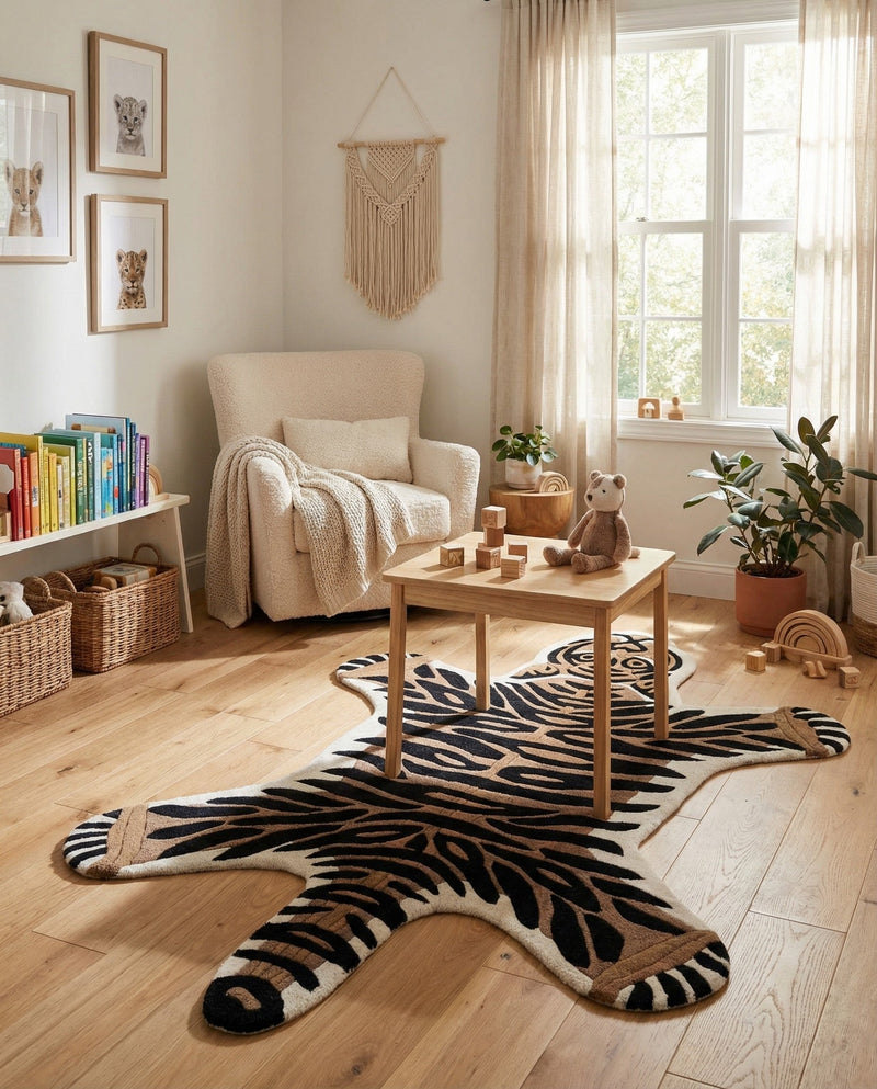 Whimsy Wonders Wool Collection Area Rug -  Delta Rectangle Brown  lifestyle 8