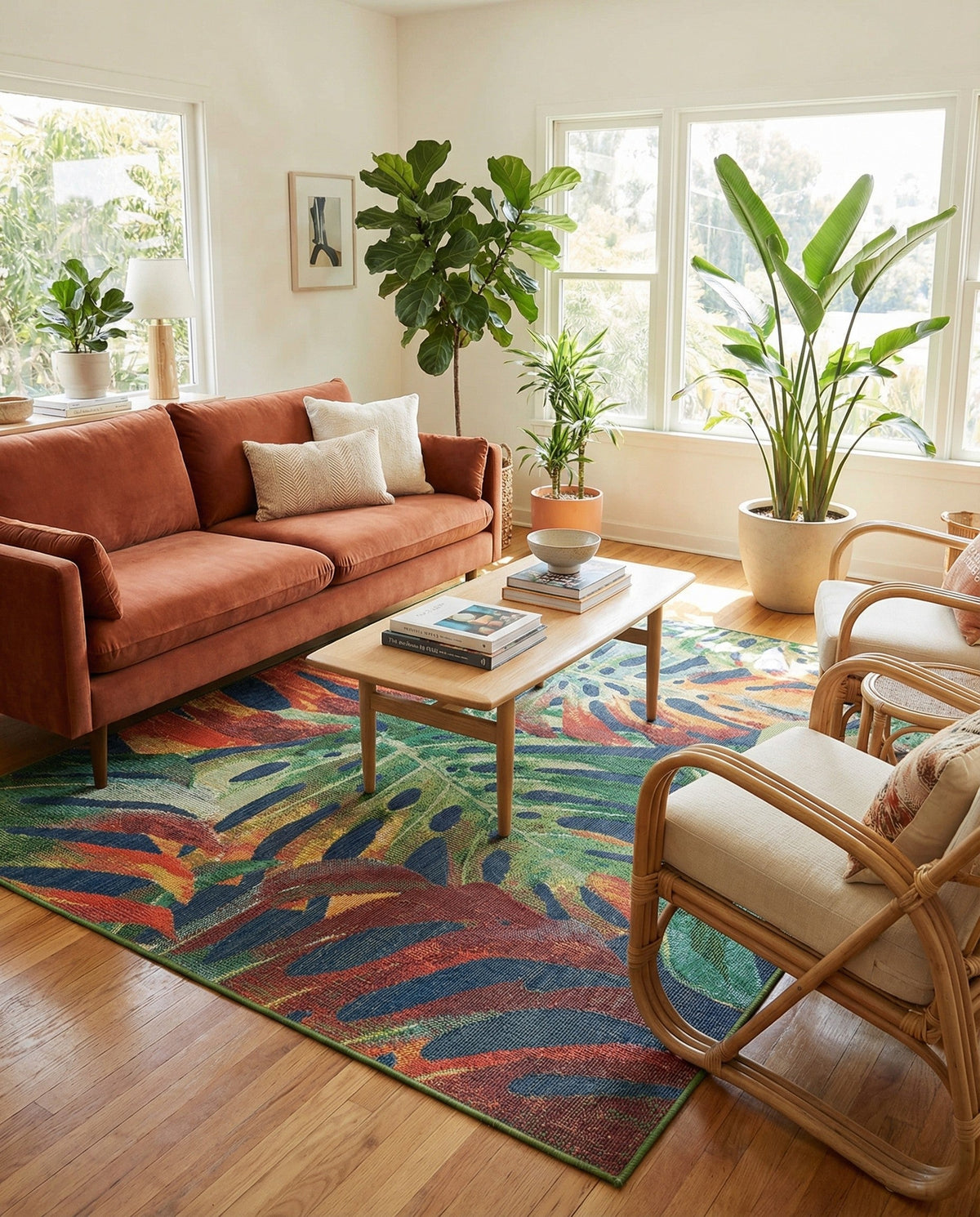 Coastal Terrace Collection Area Rug -  Pier Rectangle Multi  lifestyle 24