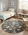 Wonder Tykes Collection Area Rug -  Carnival Round Charcoal Gray  lifestyle 56