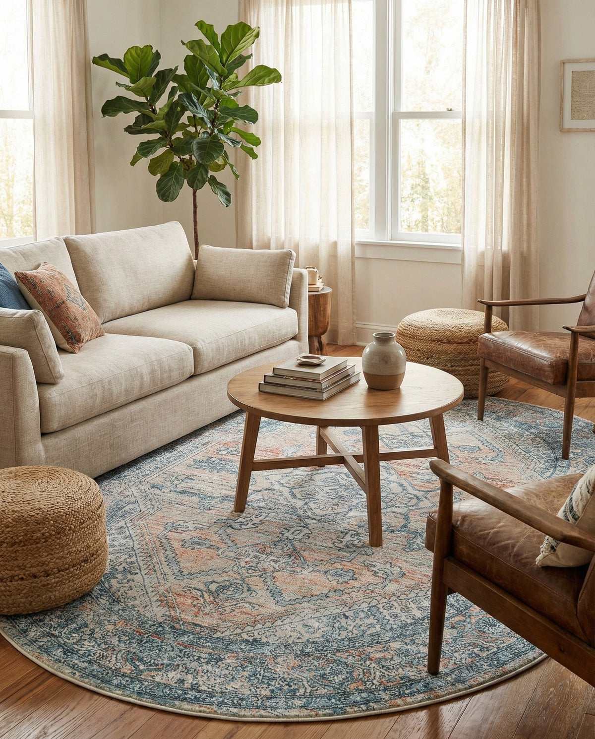 Coastal Haven Collection Area Rug -  Marina Oval Multi  lifestyle 77