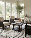 Marrakech Mosaic Collection Area Rug -  Tangier Rectangle Black and White  lifestyle 9