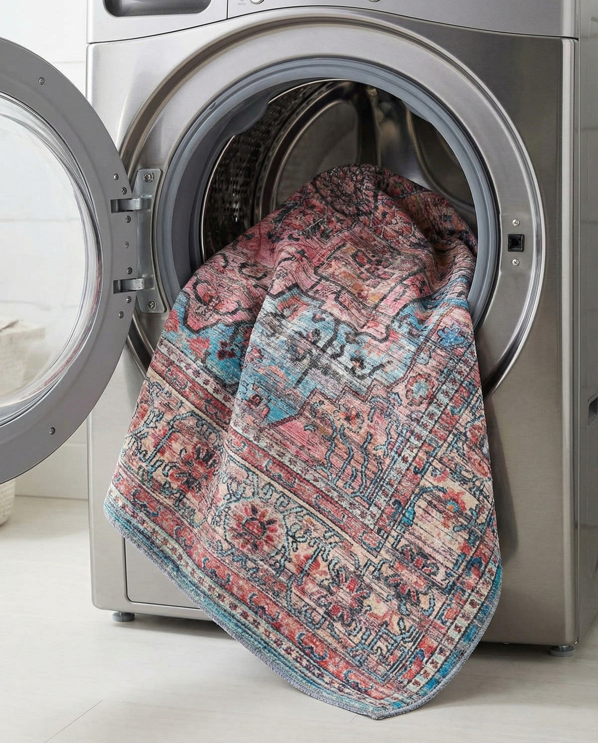 Zahara Oasis Collection Area Rug -  Fez Square Blue  lifestyle 90