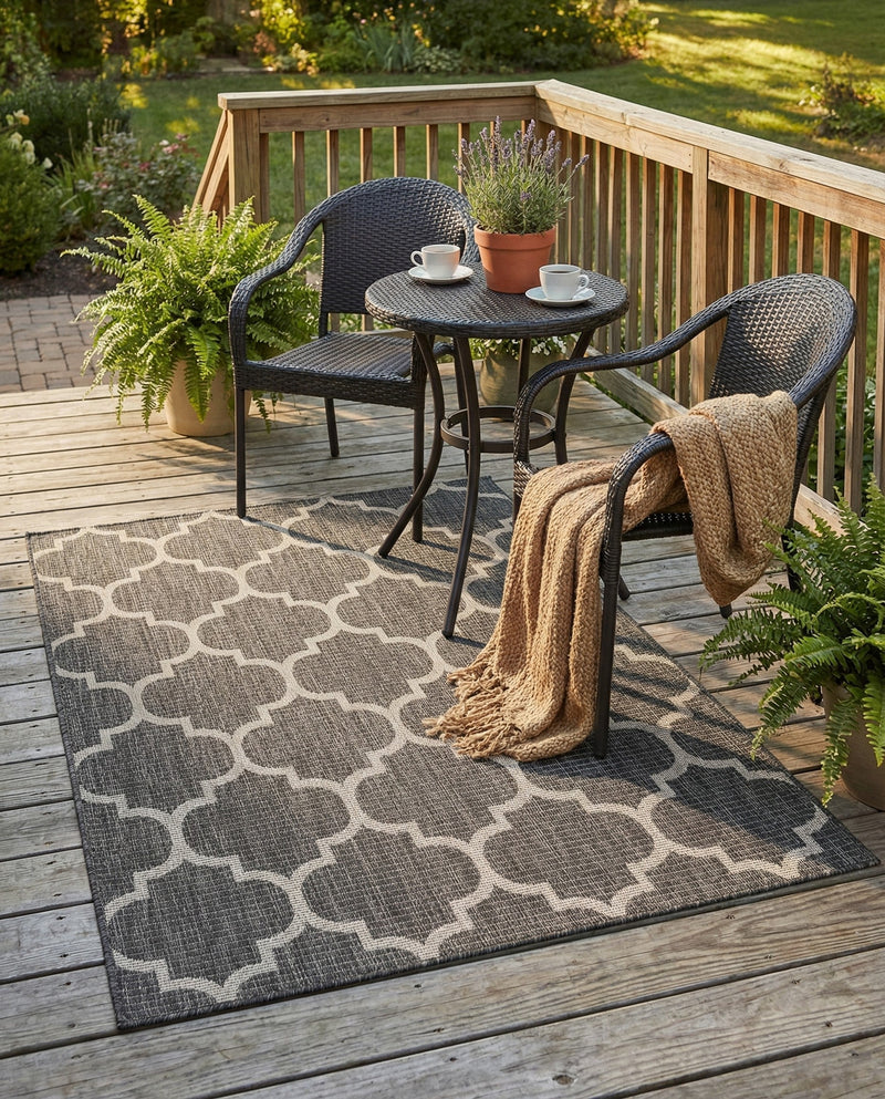 Savannah Pergola Collection Area Rug - Arbor (Black) Rectangle Black  lifestyle 25