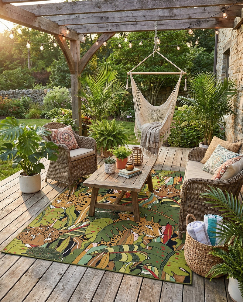 Seaside Blooms Collection Area Rug -  Sorrento Rectangle Green  lifestyle 23