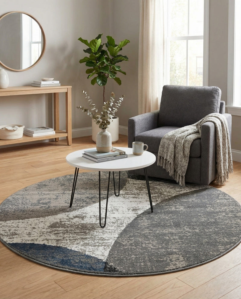 Copenhagen Edge Collection Area Rug -  Amager Round Multi  lifestyle 73
