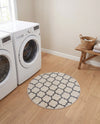 Lattice Gardens Collection Area Rug -  Bloomfield (Beige and Gray) Round Beige and Gray  lifestyle 85