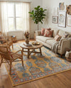 Seville Stripes Collection Area Rug -  Granada (Yellow) Rectangle Yellow  lifestyle 24