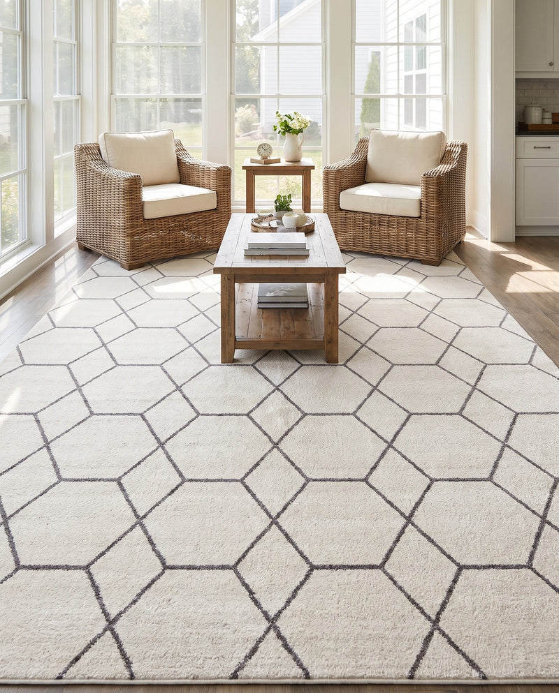 Trellis Mosaic Collection Area Rug - Arborville (Ivory) Rectangle Ivory  lifestyle 29