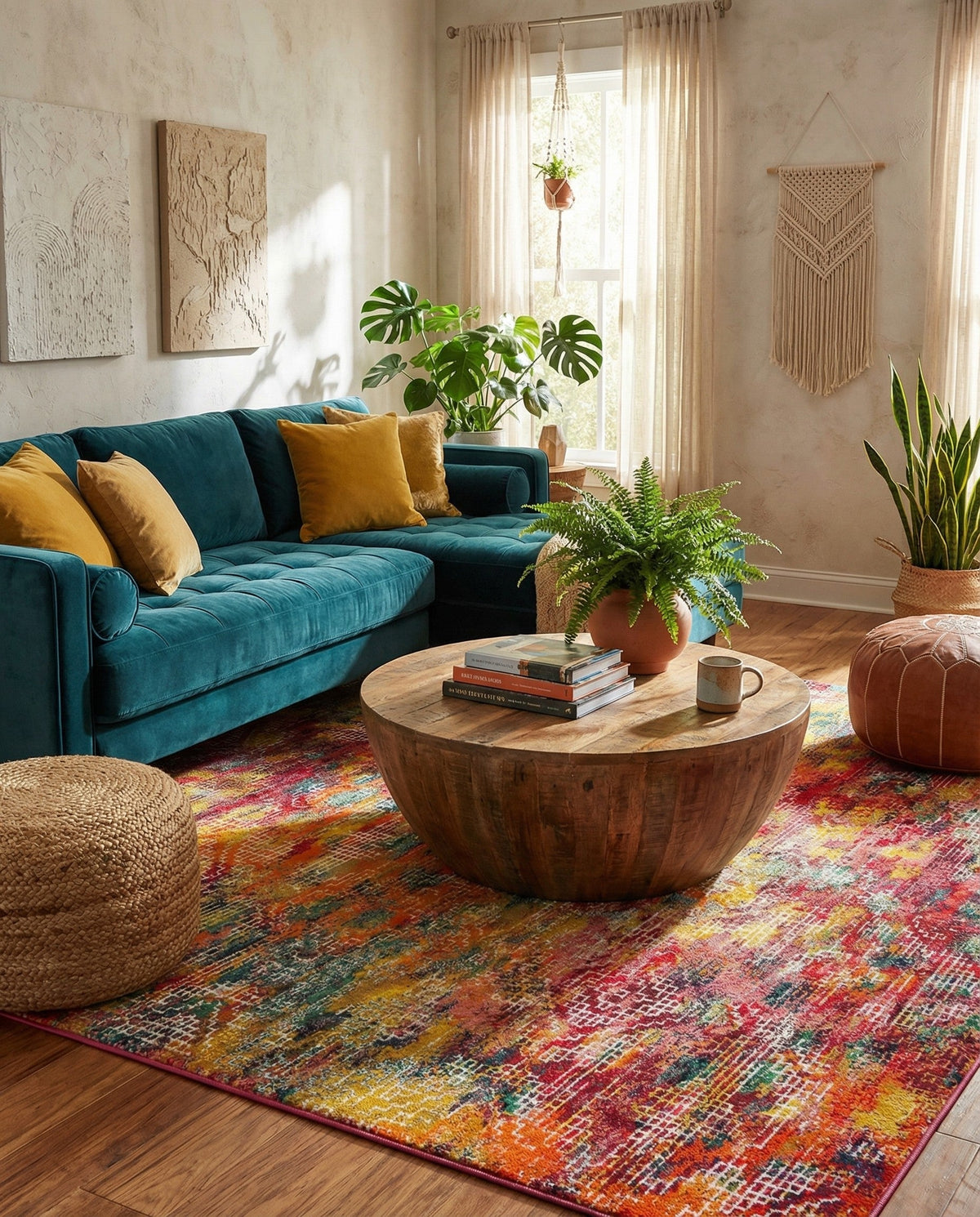Colorburst Oasis Collection Area Rug -  Azura Square Multi  lifestyle 83