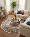 Eden Oasis Collection Area Rug -  Refuge (Cream) Round Cream  lifestyle 59