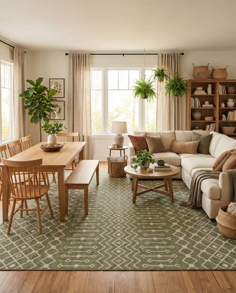Savannah Pergola Collection Area Rug -  Pergola (Green) Rectangle Green  lifestyle 22