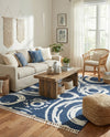 Sahara Chic Collection Area Rug -  Nubia Rectangle Blue  lifestyle 64