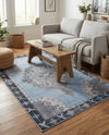 Heritage Elegance Collection Area Rug -  Winterthur (Blue Gray) Rectangle Blue Gray  lifestyle 8