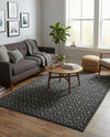 Garden Lattice Charm Collection Area Rug - Arbor (Charcoal) Rectangle Charcoal  lifestyle 10
