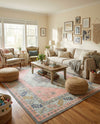 Savannah Series Collection Area Rug -  Augusta (Pink) Rectangle Pink  lifestyle 34