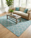 Savannah Pergola Collection Area Rug - Arbor (Aquamarine) Rectangle Aquamarine  lifestyle 9