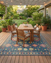 Coastal Terrace Collection Area Rug -  Dunes Rectangle Navy Blue  lifestyle 22