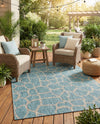 Savannah Escape Collection Area Rug -  Rainforest Rectangle Light Aqua  lifestyle 39