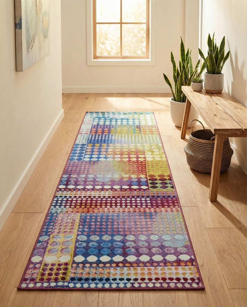 Urban Terrace Collection Area Rug -  Atrium Runner Multi  lifestyle 58