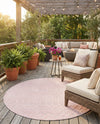 Garden Lattice Charm Collection Area Rug -  Pergola (Pink) Round Pink  lifestyle 34