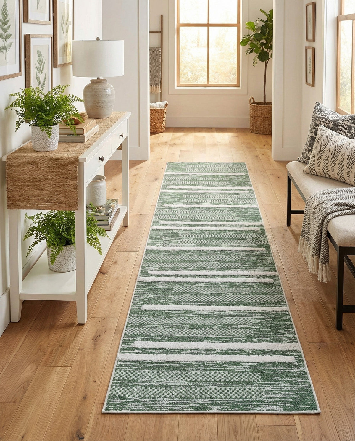 Cathedral Elegance Collection Area Rug - Chapel Runner Green  lifestyle 179