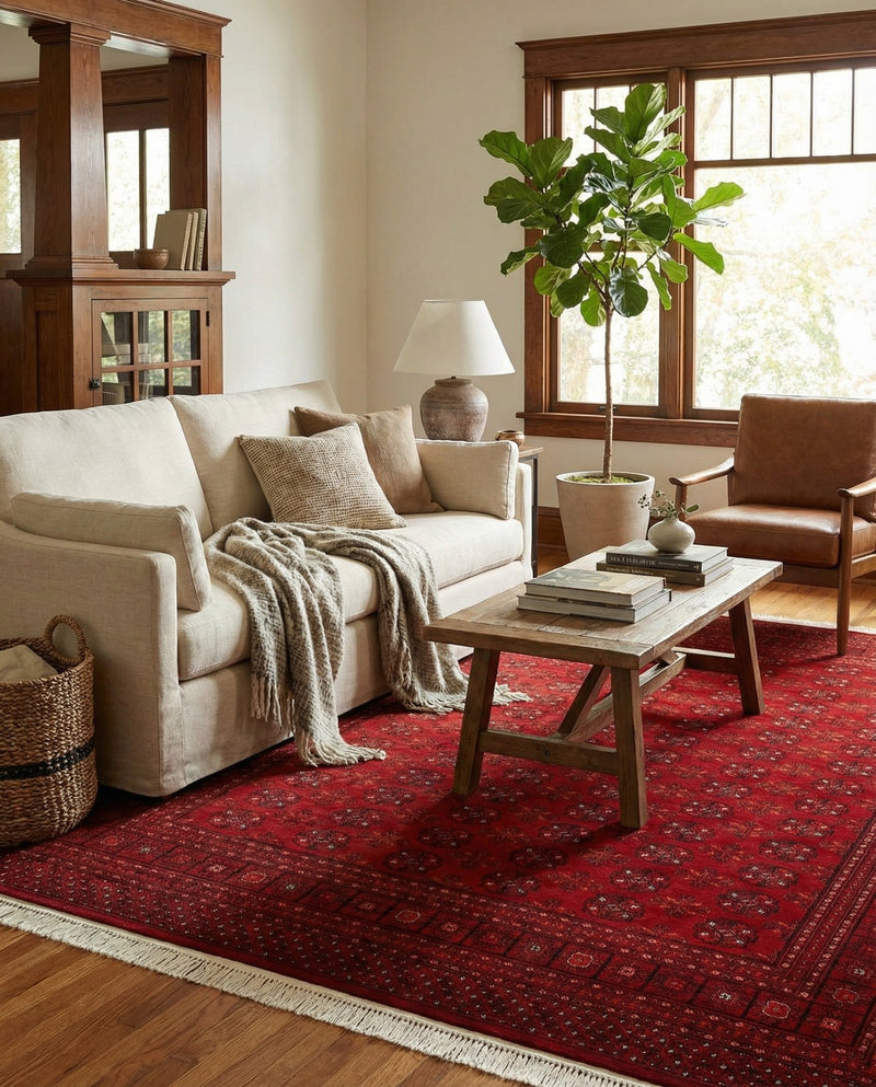 Samarkand Elegance Collection Area Rug -  Konye-Urgench Rectangle Red  lifestyle 19