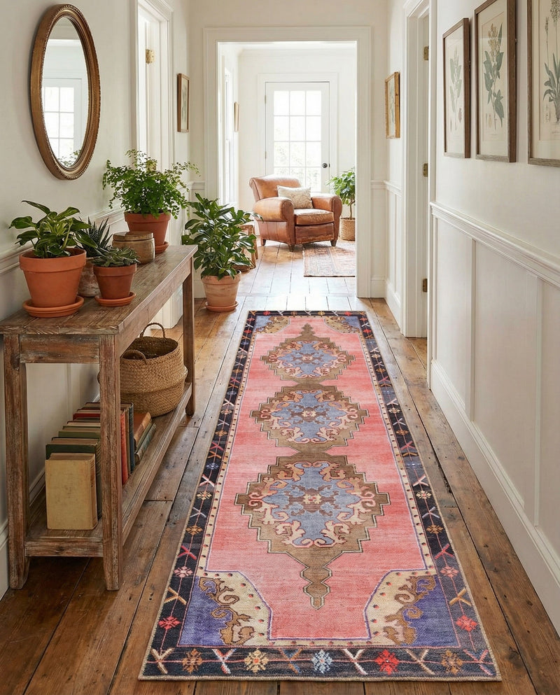 Heritage Elegance Collection Area Rug -  Winterthur (Pink) Runner Pink  lifestyle 64