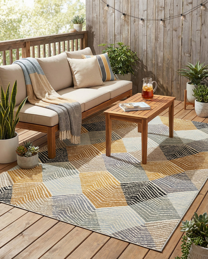 Urban Terrace Collection Area Rug - Metropolis Rectangle Gray  lifestyle 20