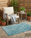 Garden Lattice Charm Collection Area Rug - Arbor (Aqua) Rectangle Aqua  lifestyle 11