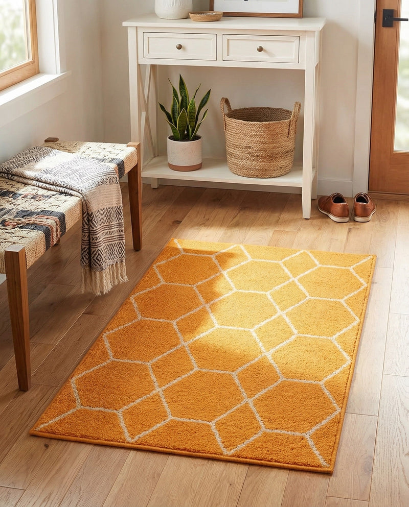 Trellis Mosaic Collection Area Rug - Arborville (Orange) Rectangle Orange  lifestyle 8