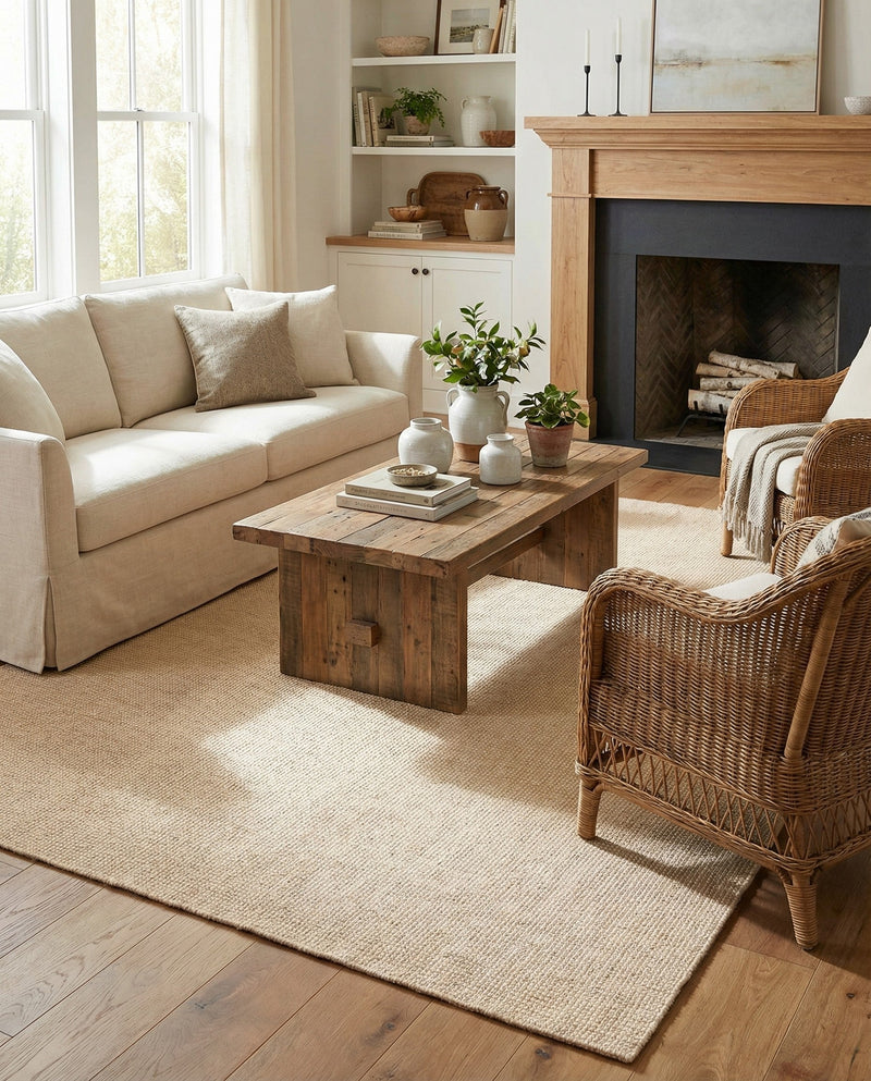Berkshire Estate Collection Area Rug - Windsor (Oat Beige) Rectangle Oat Beige  lifestyle 7