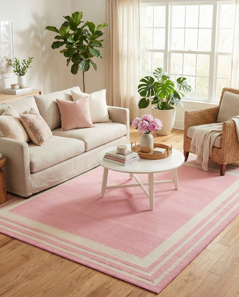 Bahama Breeze Outdoor Collection Area Rug -  Abaco Rectangle Pink  lifestyle 76