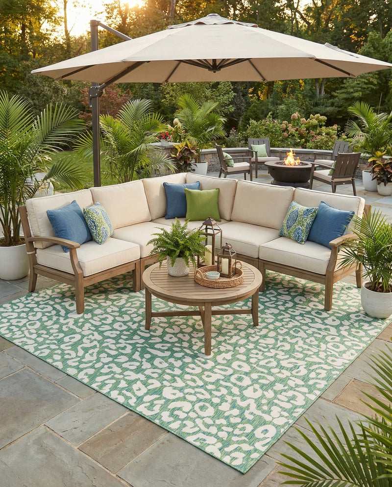 Savannah Escape Collection Area Rug -  Amazon (Green Blue) Rectangle Green Blue  lifestyle 5