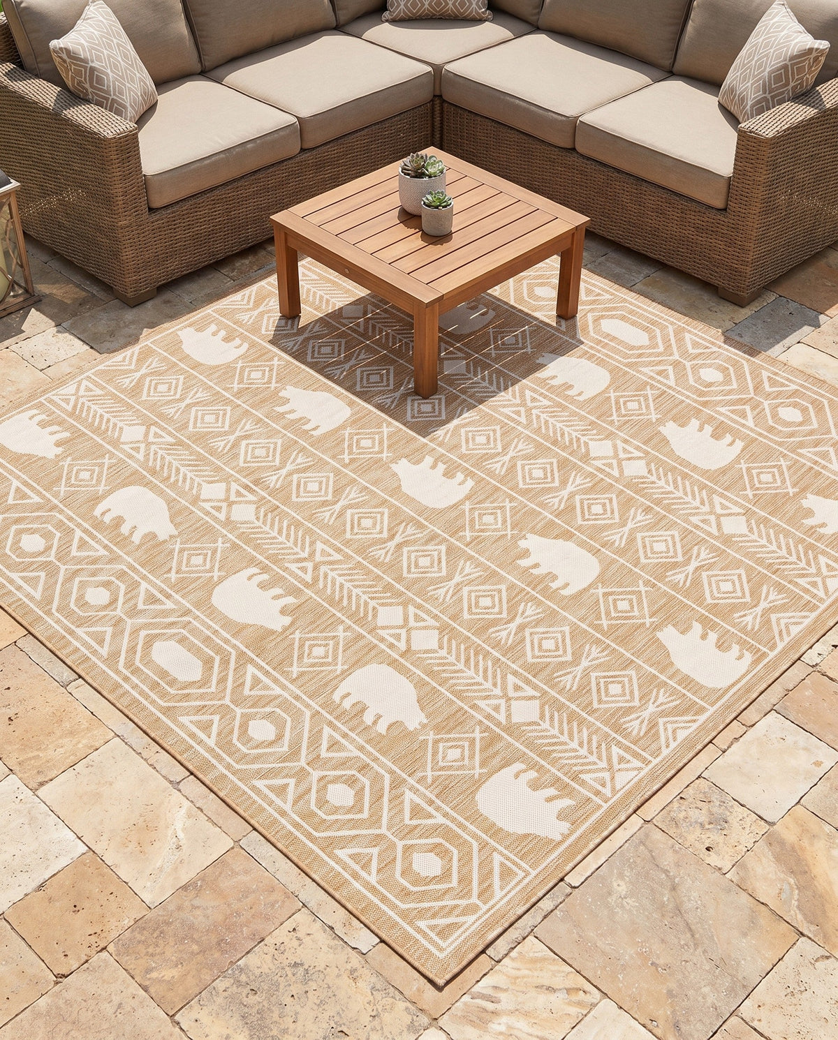 Mesa Oasis Rugs Collection Area Rug - Sundown Square Taupe  lifestyle 183