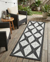 Urban Terrace Collection Area Rug -  Hudson Runner Black and White  lifestyle 25