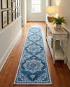 Baroque Era Collection Area Rug - Versailles (Navy Blue) Runner Navy Blue  lifestyle 36