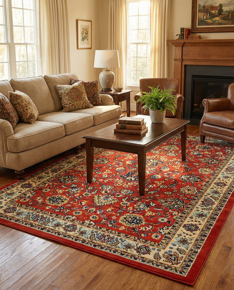 Isfahan Elegance Collection Area Rug - Naghsh-e Jahan (Terracotta) Rectangle Terracotta  lifestyle 22