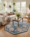 Seville Stripes Collection Area Rug -  Cordoba (Blue) Octagon Blue  lifestyle 30