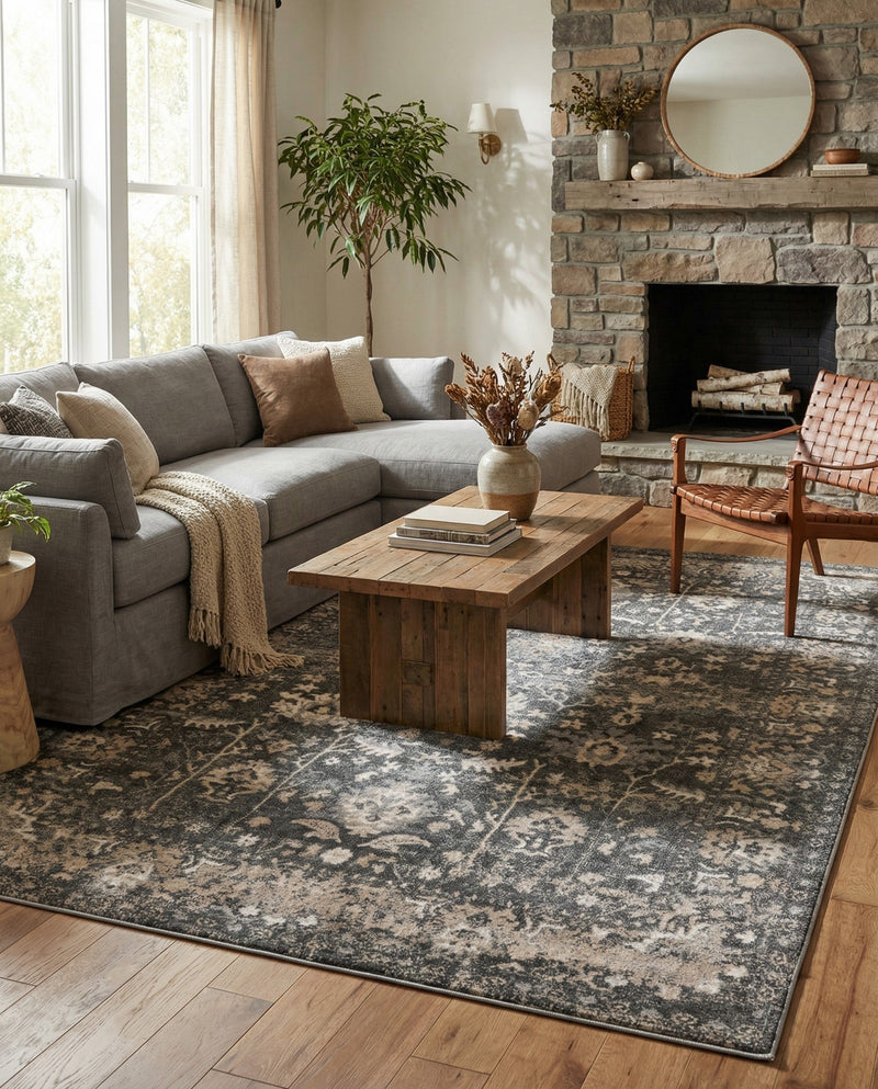 Cascade Range Collection Area Rug -  Shasta (Gray) Rectangle Gray  lifestyle 23