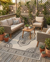 Patio Heritage Collection Area Rug -  Biloxi Rectangle White and Black  lifestyle 16